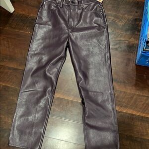 Agolde Purple Straight Jeans 50% recycled Leather